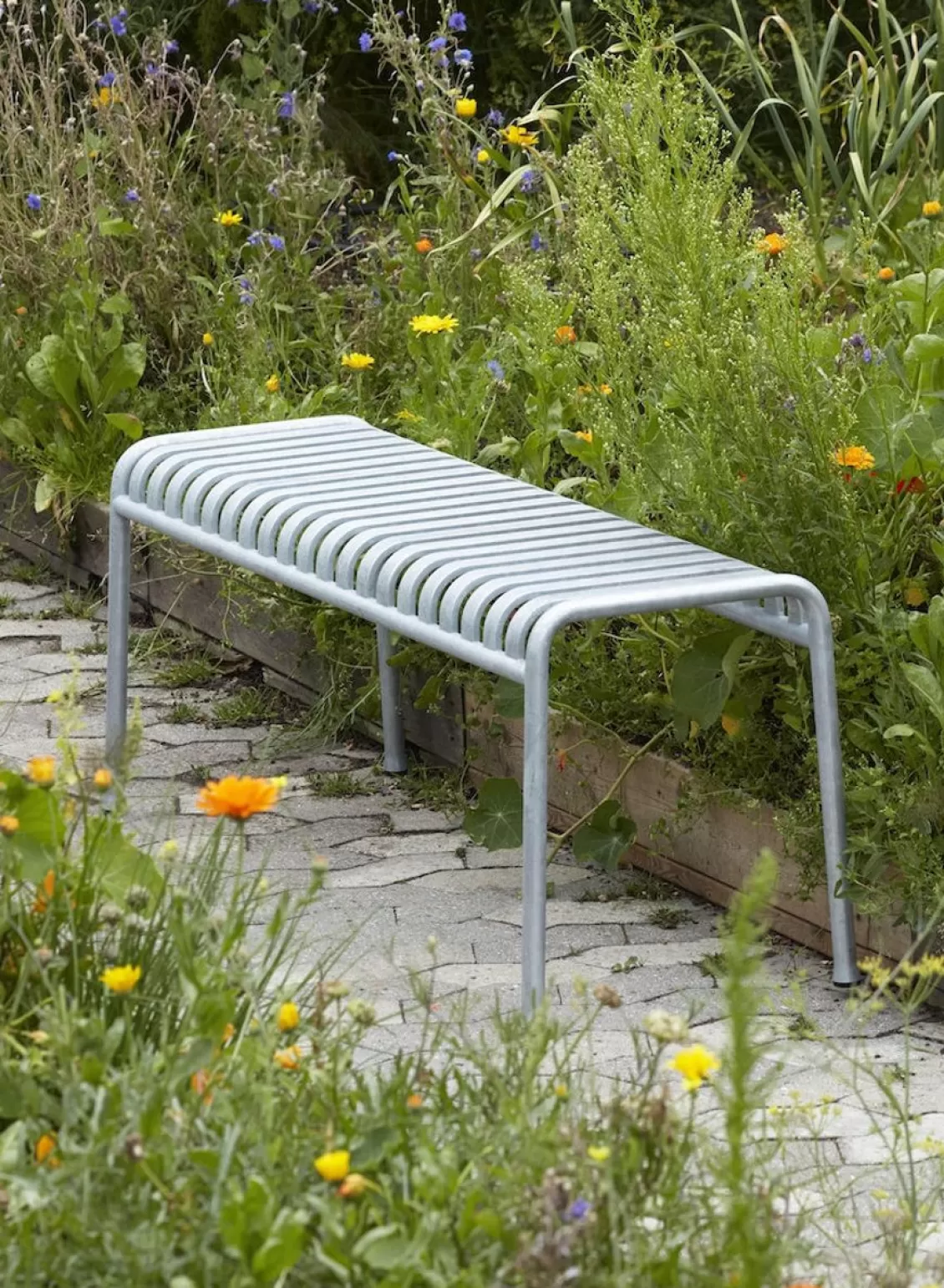 SUSAN BIJL Palissade Bench, Galvanised Steel - Hay Shop