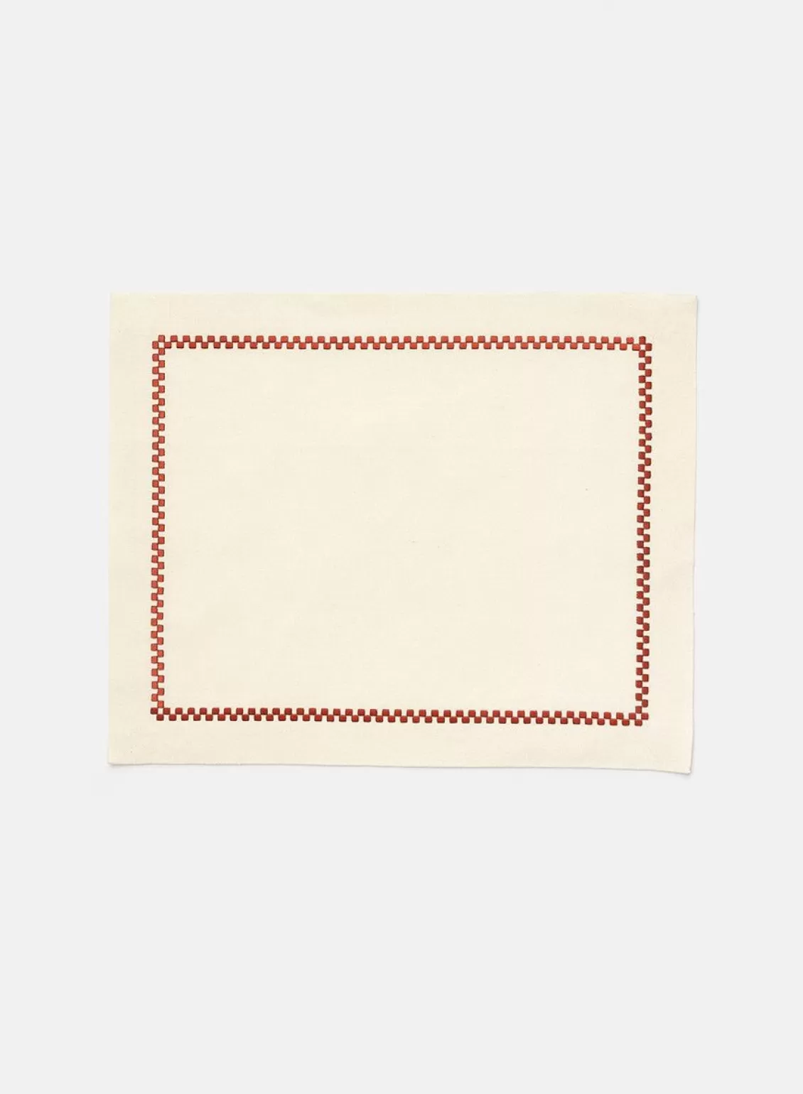 SUSAN BIJL Ricamo Placemat, White/Bordeaux - Chiarastella Cattana Flash Sale