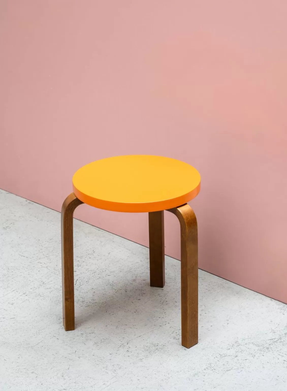 SUSAN BIJL Stool 60, Legs Walnut, Seat Orange - Artek Online