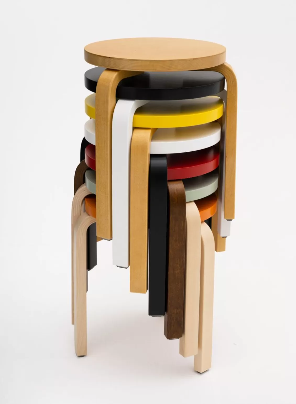 SUSAN BIJL Stool 60, Legs Walnut, Seat Orange - Artek Online