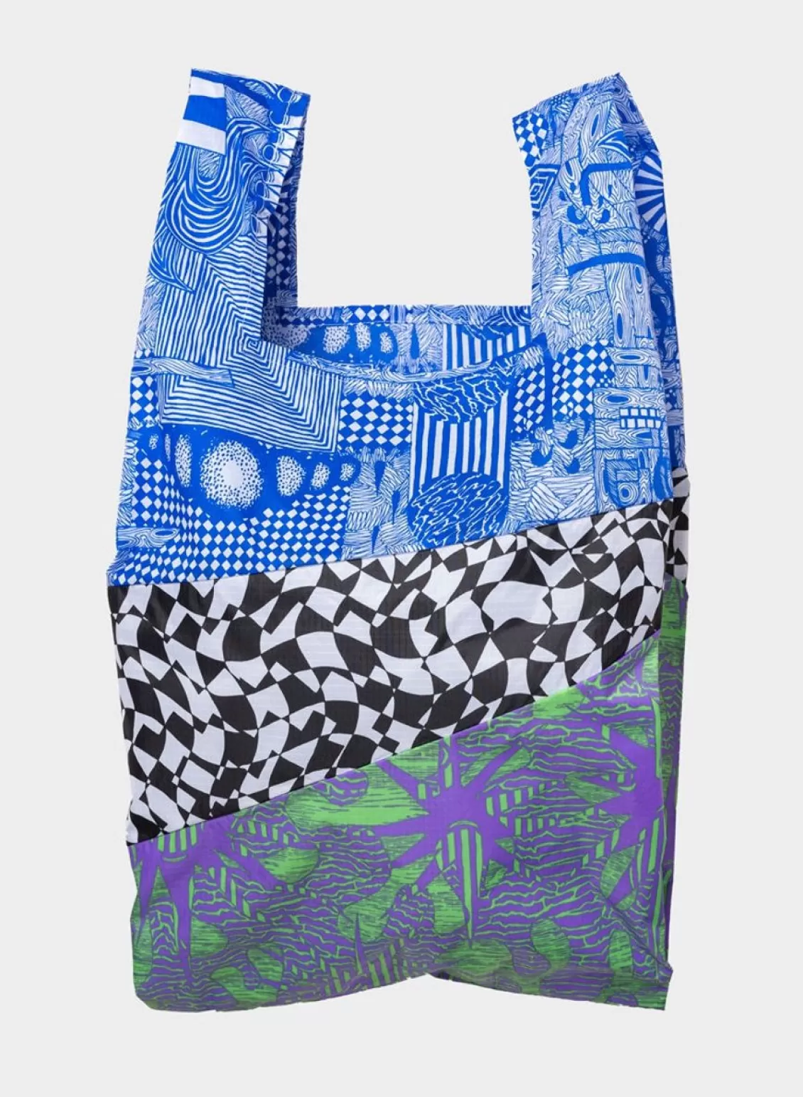 SUSAN BIJL The New Shopping Bag Endless Smoking Croissant Blue Large Online