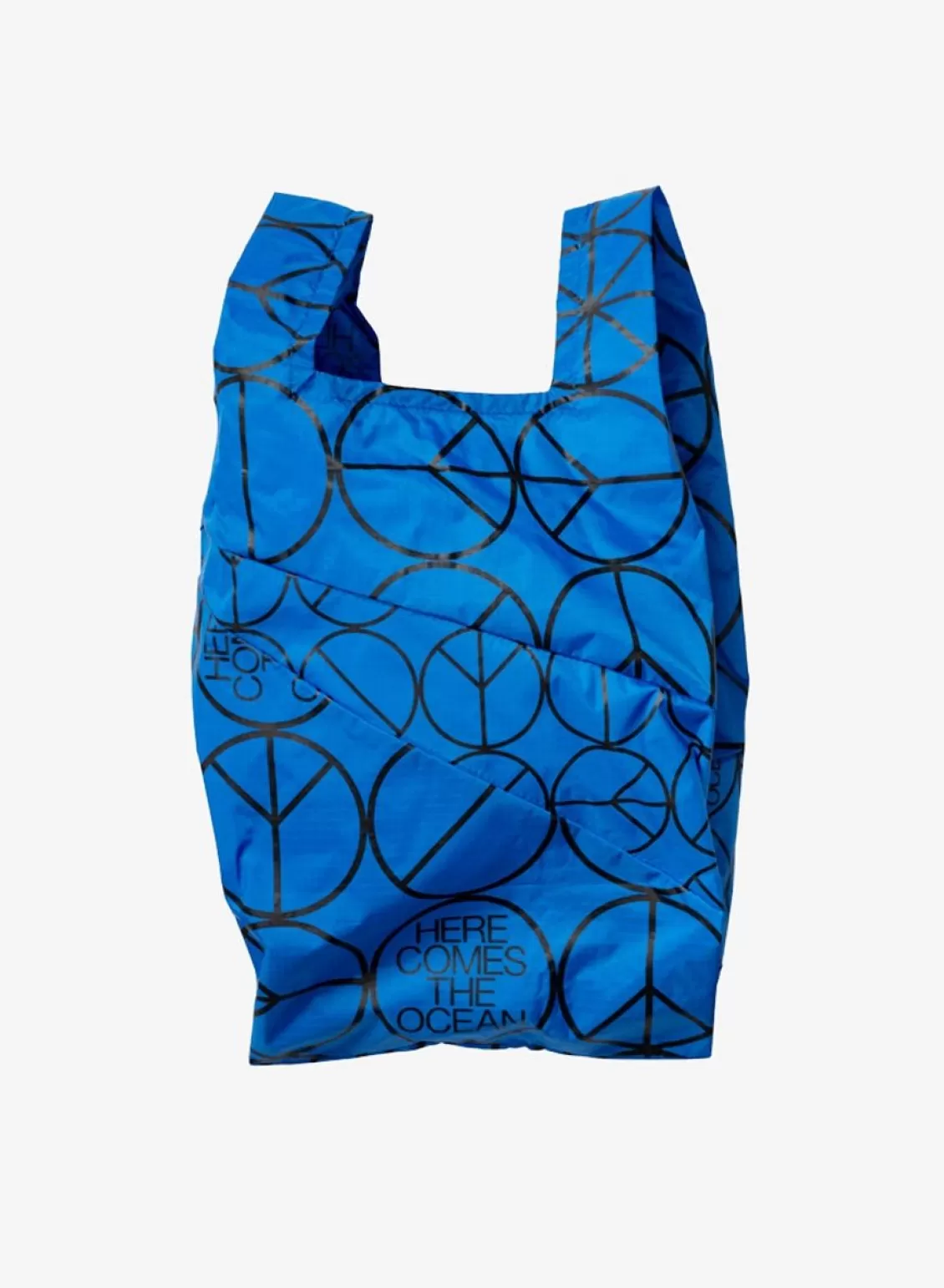 SUSAN BIJL The New Shopping Bag Peace Blue Medium Clearance